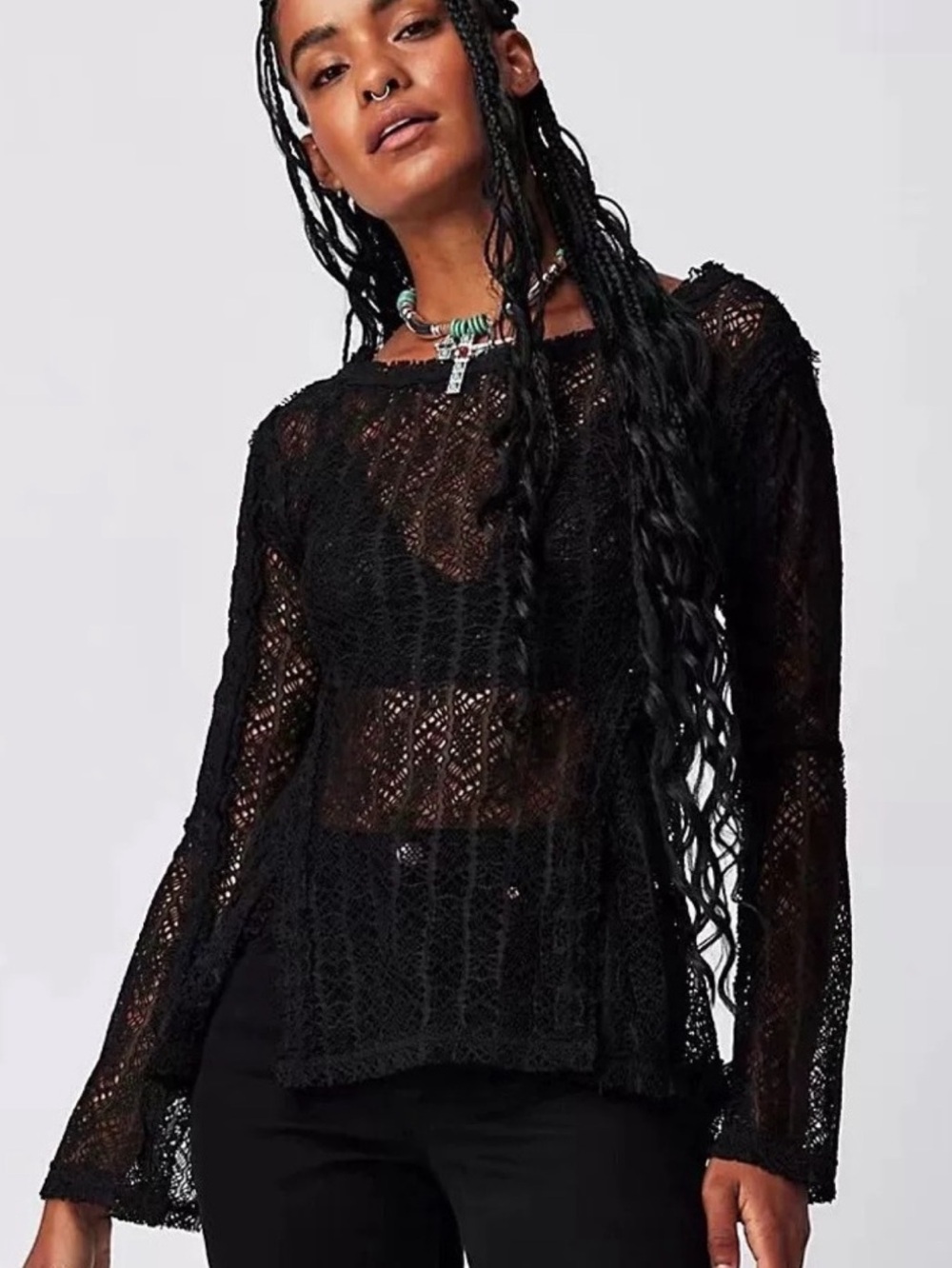 Free People On the Road Twisted Lace Top
